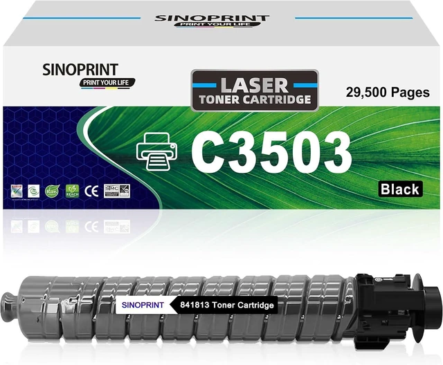 Main image of Black Toner Cartridge Compatible High Yield 29,500 Pages at 5% Coverage (Letter/A4) for Ricoh Aficio/Lanier/Savin MP C3003/MP C3503/MP C3004/MP C3504 (1-Pack)