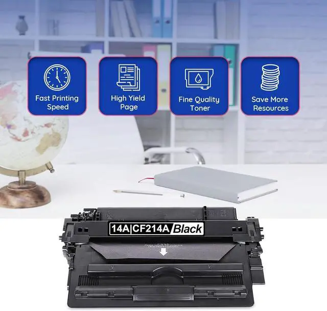 Alt view image 6 of 7 - CF214A 14A Black Toner Cartridge High Yield 2-Pack (with CHIP) Replacement for HP 14A Toner for Laser Enterprise M712 Series, MFP M725 Series Printer