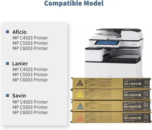 Alt view image 2 of 6 - Compatible Yellow Toner Cartridge Replacement for Ricoh IM C3000 C3500 C4500 C6000 C2000 C2500, MP C4503 C6003 C5503 C3503 C3003 C2003 C2503, MP C4504 C6004 C3004 C3504, 841852 (Yellow, 1-Pack)