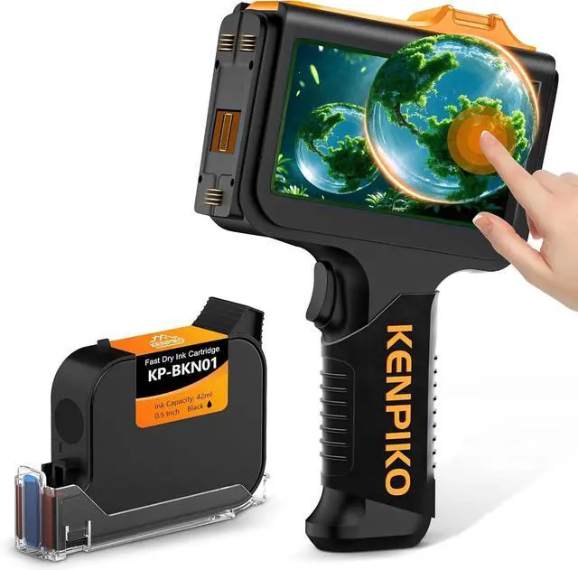 Main image of Kenpiko Handheld Inkjet Printer,2025 Newly KP-N01 Handheld Printer Gun 0.5 Inch Nozzle with 4.3 Fingertip-Instant Touchscreen,Portable Inkjet Printers with 42ml Quick-Drying Ink Cartridge for Logo