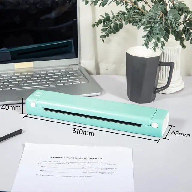Alt view image 7 of 7 - Phomemo M08F Portable Printers Wireless for Travel, Support 8.5" X 11" US Letter,Bluetooth Thermal Printer Compatible with iOS, Android, Laptop, Inkless Mobile Printer for Travel, Office, Home, Cyan