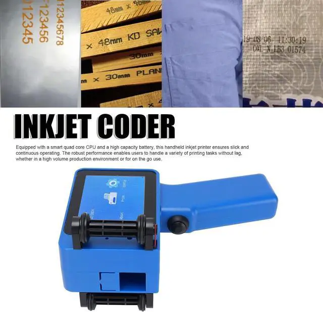 Alt view image 2 of 7 - Handheld Inkjet Printer Gun, HD LED 4.3 Inch Touch Screen Inkjet Coder for Supermarket Express, Barcode QRcode Batch Number Logo Date Printing Machine for Wood, Cardboard,