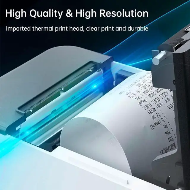 Alt view image 7 of 7 - 80mm Receipt Printer ESC/POS Thermal Printer Desktop Direct Print USB+LAN Connection High Efficiency with Auto Cutter Large Paper Bin for Shipping Busin Restaurant Kitchen Supermarket S