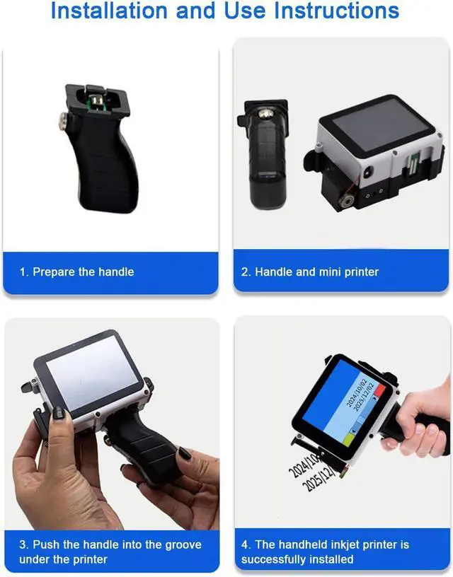 Alt view image 4 of 7 - Sanpyl Handheld Printer, Portable Handheld Printer with Touch Screen Type C Interface, Support Multi Languages Materials for Bag Carton Box Wood