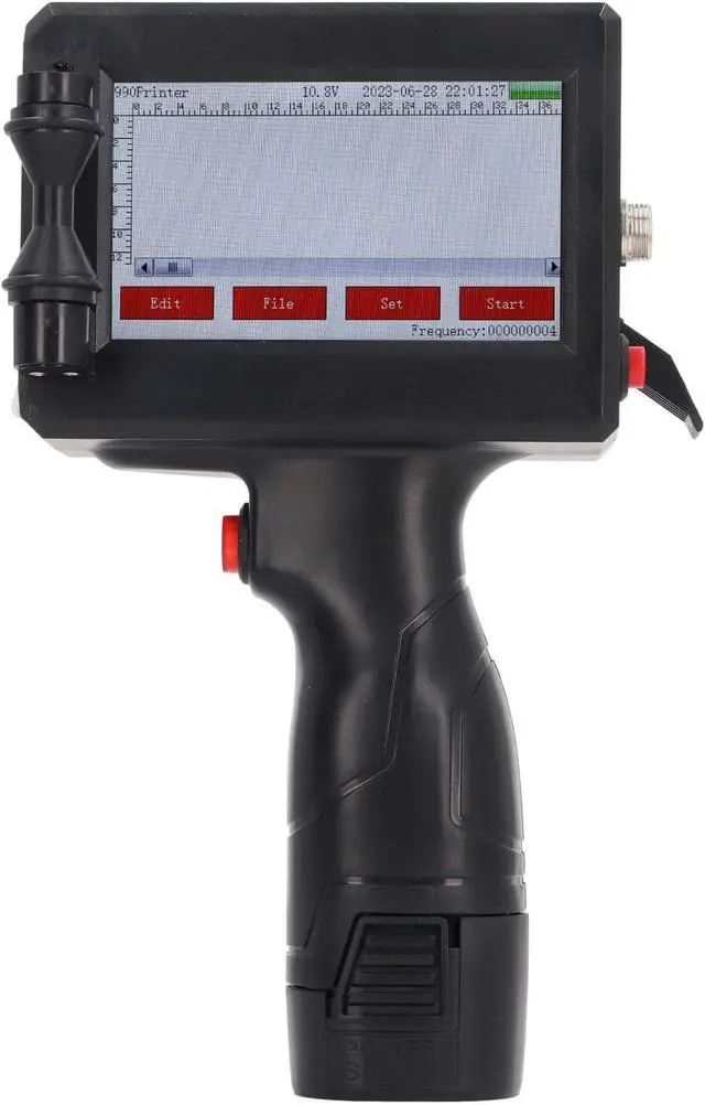 Main image of Yechiry Handheld Inkjet Printer, 4.3in Touchscreen 600dpi 12.7mm Printing Height Adjustable Portable Handheld Printer Gun, Inkjet Printing Machine for Text Numbers Symbols Images (A)