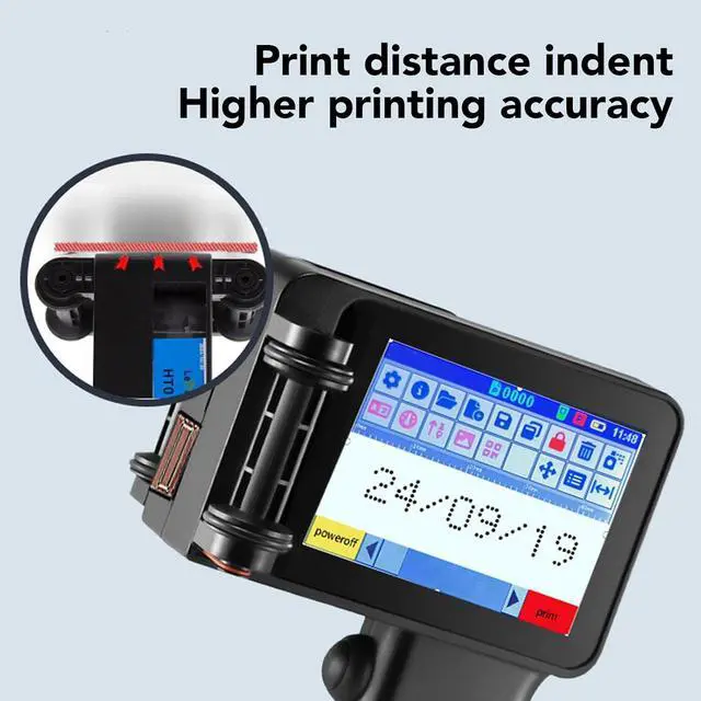 Alt view image 5 of 7 - Handheld Inkjet Printer Gun, Small Portable Upgraded Printer USB & Mobile Input Label Printer with HD LED 4.3in Touch Screen N6 Without Cartridge 12.7mm for QR Code Barcode