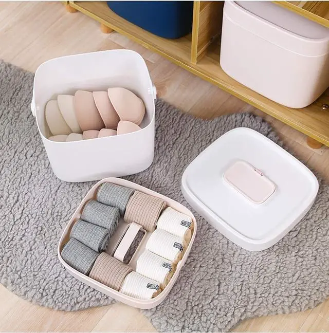 Alt view image 2 of 7 - Portable Medicine Chest, Lockable Family First Aid Box with Multi-Compartment Storage, Waterproof, Pink, Lightweight Organizer(19.7X17.8X17.8CM) (One Color 26.1X24.5X23.3CM)