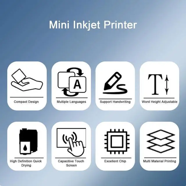 Alt view image 3 of 7 - Handheld Inkjet Printer, Portable Inkjet Coding Machine with 3.2 Inches Touch Screen, 2-12.7mm Printing Height and 1-3 Lines Number Print Lines Adjust, Supports Multiple Languages, for Logistics
