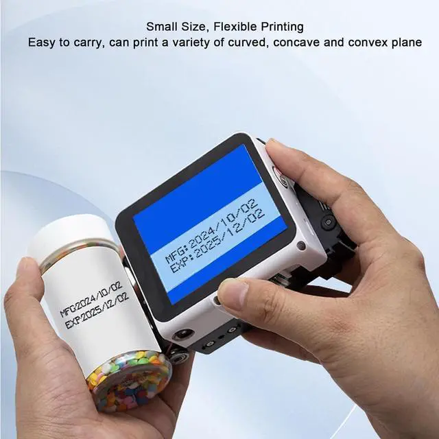 Alt view image 4 of 7 - Handheld Inkjet Printer, Portable Inkjet Coding Machine with 3.2 Inches Touch Screen, 2-12.7mm Printing Height and 1-3 Lines Number Print Lines Adjust, Supports Multiple Languages, for Logistics