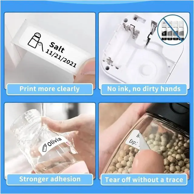 Alt view image 4 of 5 - Thermal Printer Paper Sticker Wireless Label Printer Pocket Handheld Printer Thermal Price Label Sticker Marker Home Office Use Easy to Use(White Q30 Printer)