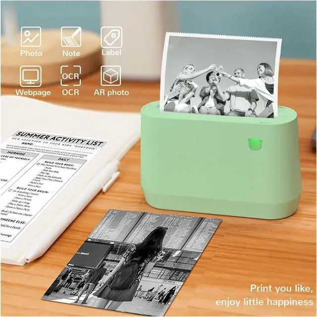 Alt view image 2 of 6 - Thermal Printer A9 Pro BT Portable Thermal Pocket Printer 304dpi Grayscale Mode Mini Photo Printer Receipt Label 56mm/77mm Paper Width Easy to Use