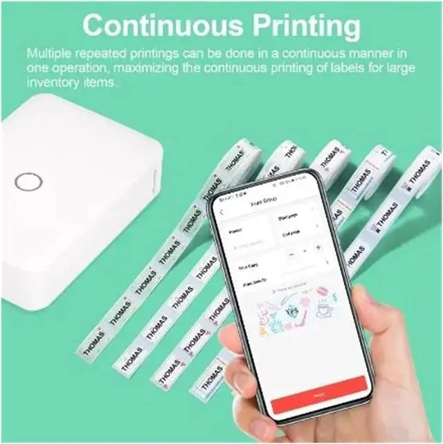 Alt view image 2 of 3 - Thermal Printer Paper Sticker Wireless Label Printer Pocket Handheld Printer Thermal Price Label Sticker Marker Home Office USE Easy to Use