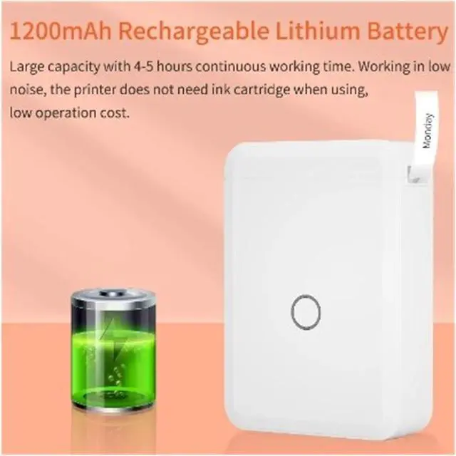 Alt view image 3 of 3 - Thermal Printer Paper Sticker Wireless Label Printer Pocket Handheld Printer Thermal Price Label Sticker Marker Home Office USE Easy to Use