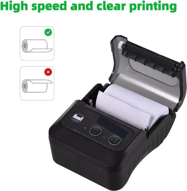 Alt view image 3 of 6 - Thermal Printer Portable Wireless BT 58mm 2 Inch Thermal Receipt Printer Mini USB Bill POS Mobile Printer Support ESC/POS Print Command Easy to Use