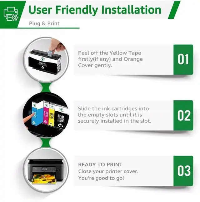 Alt view image 3 of 5 - 5PK Compatible 950XL 951XL Ink Cartridges for Officejet Pro 8610 8615 8620 8625 8600