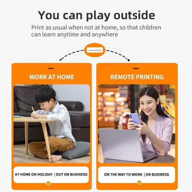 Alt view image 6 of 7 - YUMTTY A4 Portable Paper Printer Thermal Printing Wirel BT Connect Compatible with iOS and Android Mobile P Printer Support 210mm Wide for Travel Home Office Printing Sketches ts