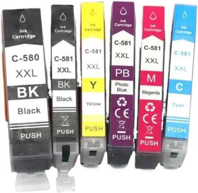 Main image of Ink Cartridge Compatible with TR7550 TR8550 TS6150 TS6151 TS6250 TS9550 TS9551C TS705 TS6350 TS8150 Printers PGI-580 CLI-581(1set-5Color)