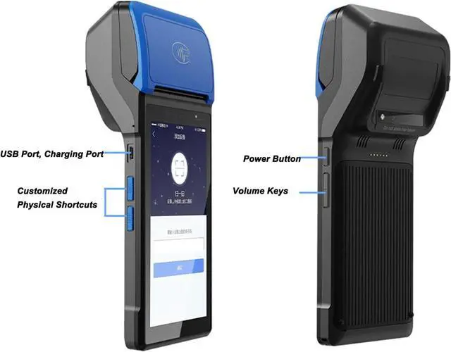 Alt view image 6 of 7 - POS Thermal Receipt Printer Android 4G WiFi Bluetooth Handheld PDA Printer with 5MP Camera High Speed Thermal Printing NFC Function for Restaurants Retail Stores ABS Material