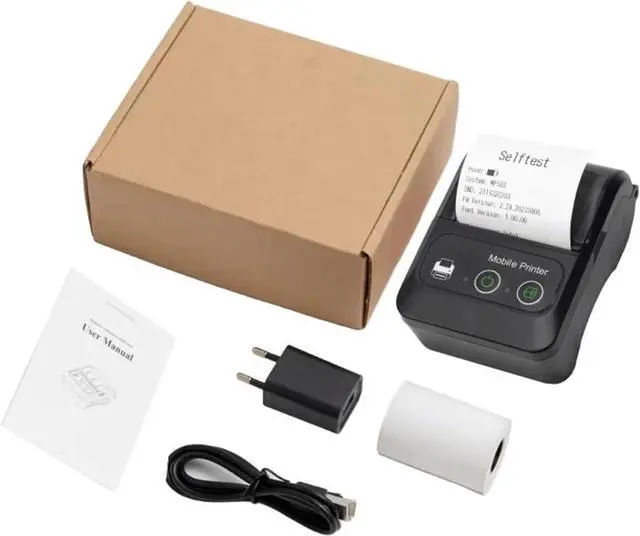 Alt view image 2 of 6 - 58mm Portable Thermal Label Printer Bluetooth Fast-Dry Ink Design