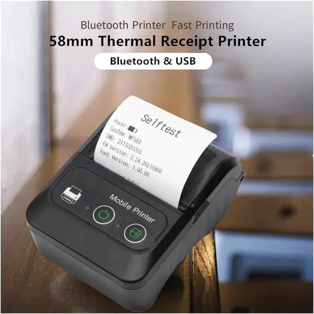 Alt view image 3 of 6 - 58mm Portable Thermal Label Printer Bluetooth Fast-Dry Ink Design