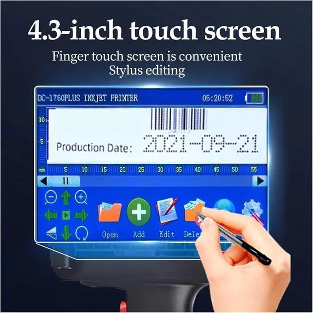 Alt view image 4 of 5 - Handheld Inkjet Printer Portable Date Batch Number QR Code Packaging Bag Plastic Bottle Printing Machine 12.7mm Wide Printing Material(Printer with 3 Ink)