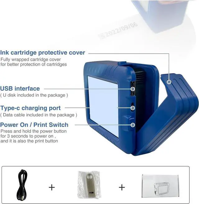 Alt view image 2 of 5 - 25 Languages Mini Handheld Inkjet Printer Label Printer Number Logo Plastic Impresora Portátil Photo Printer Wide Printing Material(Printer no Ink)