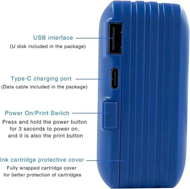 Alt view image 3 of 5 - 25 Languages Mini Handheld Inkjet Printer Label Printer Number Logo Plastic Impresora Portátil Photo Printer Wide Printing Material(Printer no Ink)