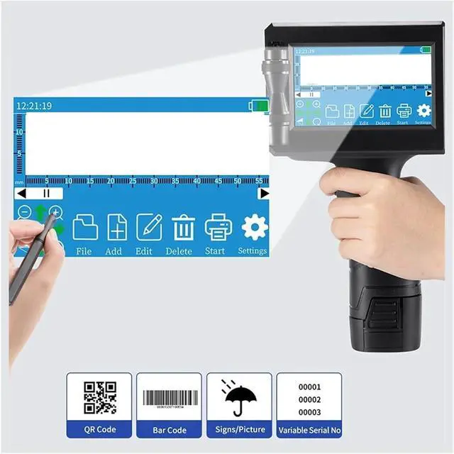 Alt view image 6 of 6 - Wide Coding Applications Handheld Inkjet Printer 28 Language Date Number Logo Expiry Date Label Plastic Carton Handheld Thermal Inkjet Printer Lightweight and Convenient