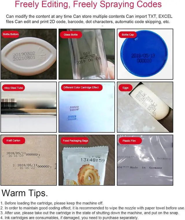 Alt view image 6 of 7 - Marhynchus Upgrade Handheld Inkjet Printer 4.3inch Touch Screen High Resolution Prints Portable Handheld Printer (US Plug 100-240v)