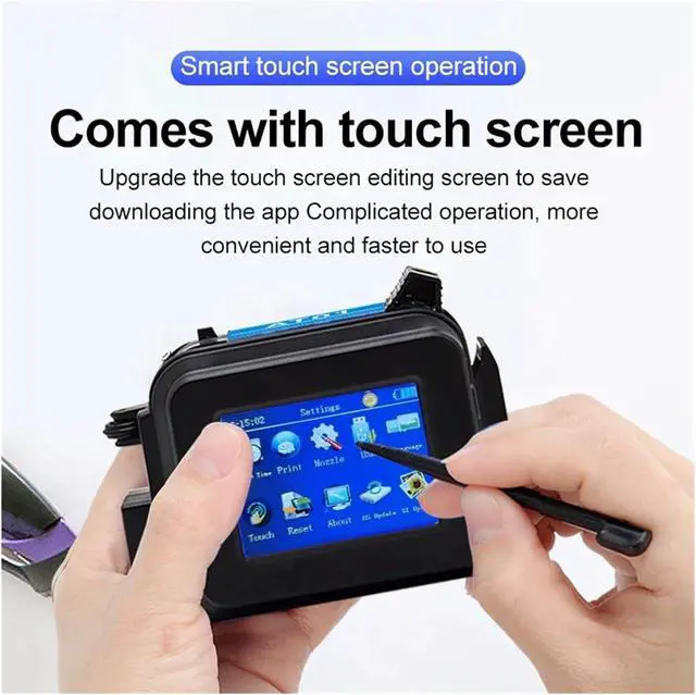 Alt view image 4 of 7 - Mini Hand-held Label Inkjet Printer Portable Intelligent Small Production Date Two-Dimensional Code Machine Wide Printing Material(Printer-3 Ink)