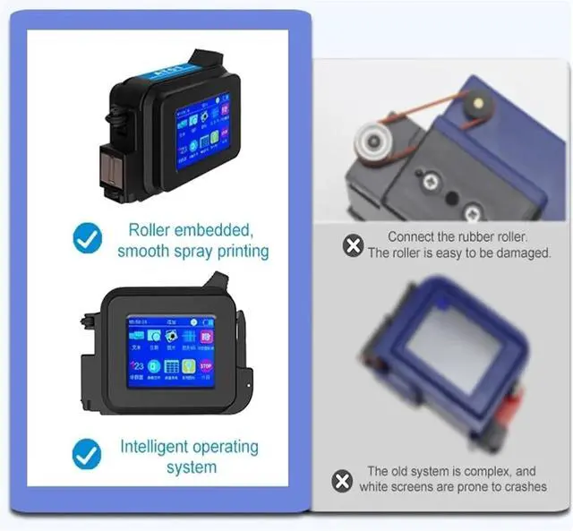 Alt view image 5 of 7 - Mini Hand-held Label Inkjet Printer Portable Intelligent Small Production Date Two-Dimensional Code Machine Wide Printing Material(Printer-3 Ink)