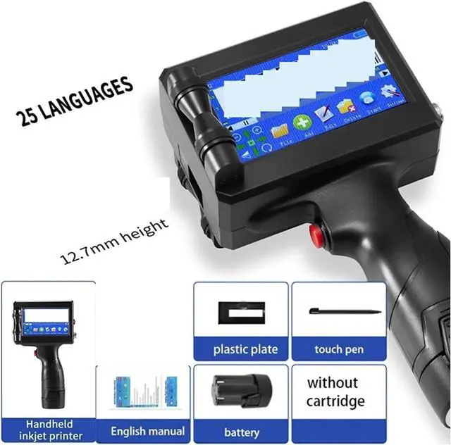 Alt view image 3 of 4 - Wide Coding Applications Handheld Inkjet Printer 12.7mm Logo Date Portable Printer Metal Plastic Bags Bottle Handheld Thermal Inkjet Printer Lightweight and Convenient