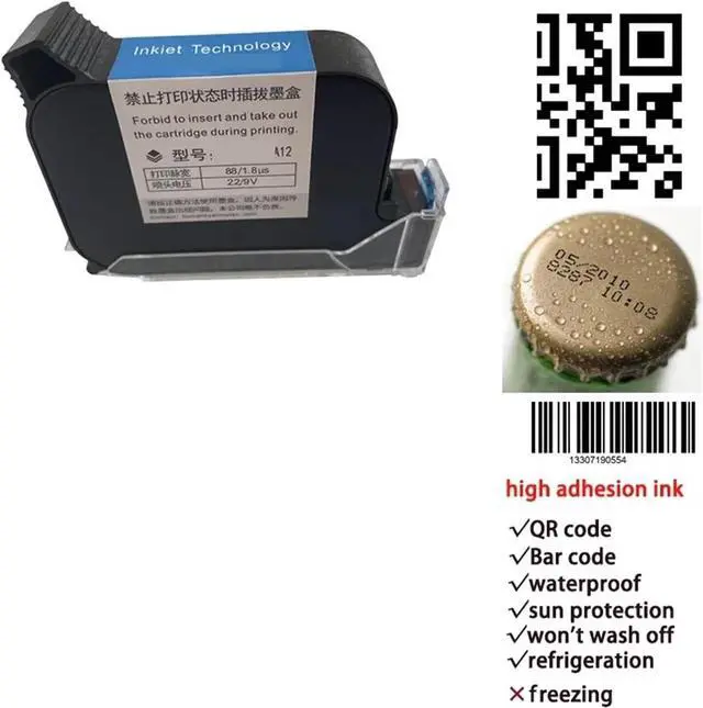 Alt view image 4 of 4 - 12.7mm 27 Languages Automatic Coding Machine Online Inkjet Printer Thermal Inkjet Printer Wide Printing Material