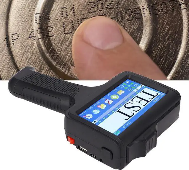 Alt view image 4 of 7 - Asixxsix Handheld Inkjet Printer, 2-12.7mm Printing Height Portable Coding Machine with 4.3 Inch HD LED Touchscreen, Supports Multi Languages Bluetooth Inkjet Coder for Text QRCode