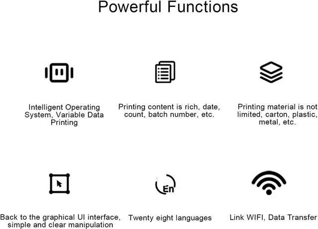 Alt view image 6 of 7 - Asixxsix Handheld Inkjet Printer, 2-12.7mm Printing Height Portable Coding Machine with 4.3 Inch HD LED Touchscreen, Supports Multi Languages Bluetooth Inkjet Coder for Text QRCode