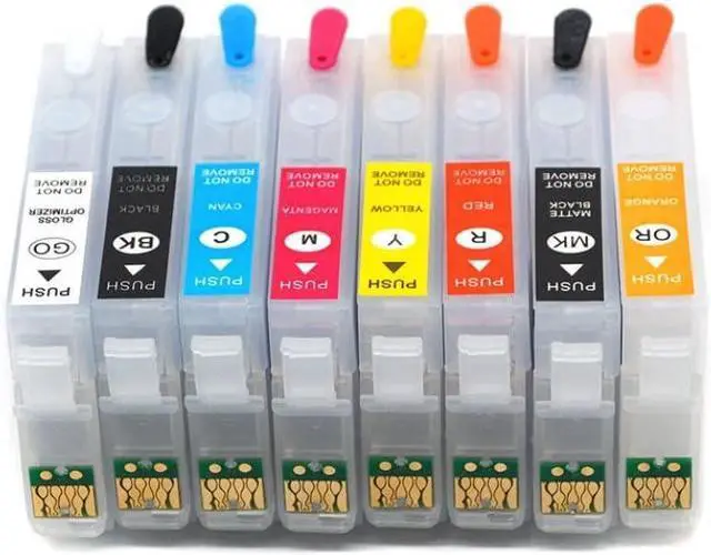 Alt view image 3 of 6 - T324 T3240-T3249 Compatible Refillable Ink Cartridge Compatible with SureColor P400 SC-P400 Printer with Permanent Chip