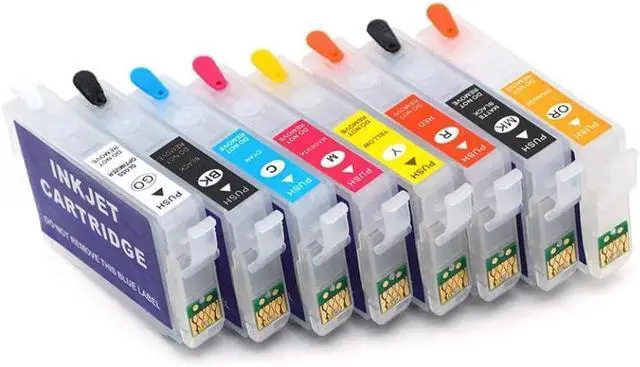 Alt view image 5 of 6 - T324 T3240-T3249 Compatible Refillable Ink Cartridge Compatible with SureColor P400 SC-P400 Printer with Permanent Chip