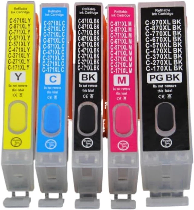 5PCS Refillable Ink Cartridges with ARC Chip Compatible with PGI 770 ...
