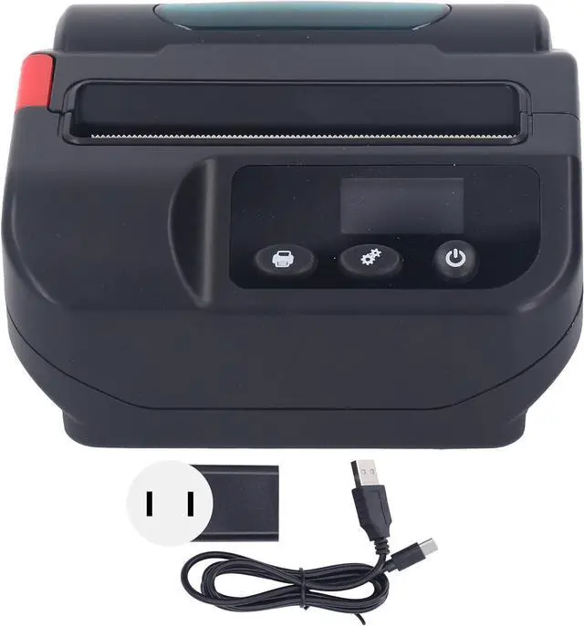 Alt view image 6 of 7 - Generic Wireless Thermal Printer, Clear Printing AC110-240V Simple Operation 80mm Thermal Printer Digital Display Portable High Speed for Express Delivery (US Plug)