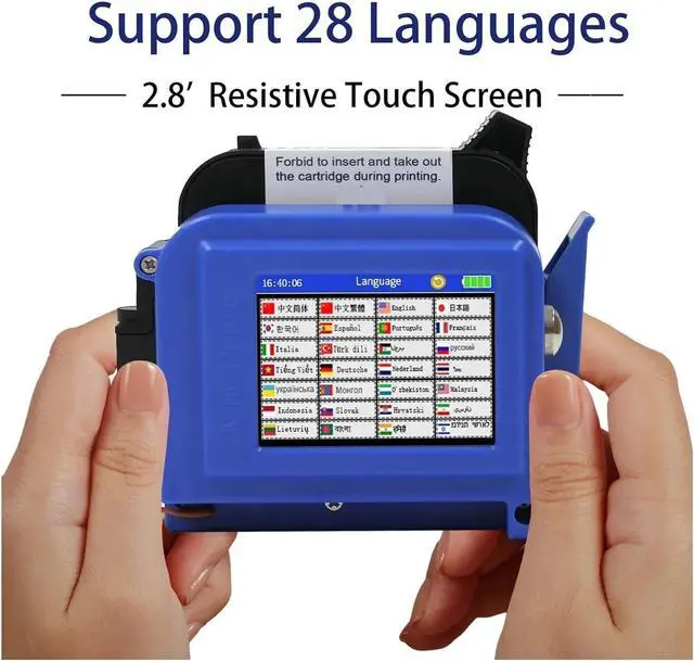 Alt view image 3 of 7 - 25.4mm/1 Inch Portable Mini Printer Handheld Inkjet Printer Non-encrypted QR Barcode Image Logo Date Coding Machine Wide Printing Material(with 1 Ink)