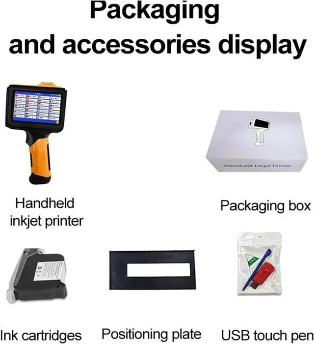 Alt view image 6 of 7 - Handheld Inkjet Printer 12.7mm Multi-Languages with Fast Drying Non Encrypted Ink for Text QR Code Batch Number Date Wide Printing Material(Printer-1 Ink)