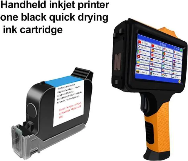 Alt view image 2 of 7 - Handheld Inkjet Printer 12.7mm Multi-Languages with Fast Drying Non Encrypted Ink for Text QR Code Batch Number Date Wide Printing Material(Printer-1 Ink)