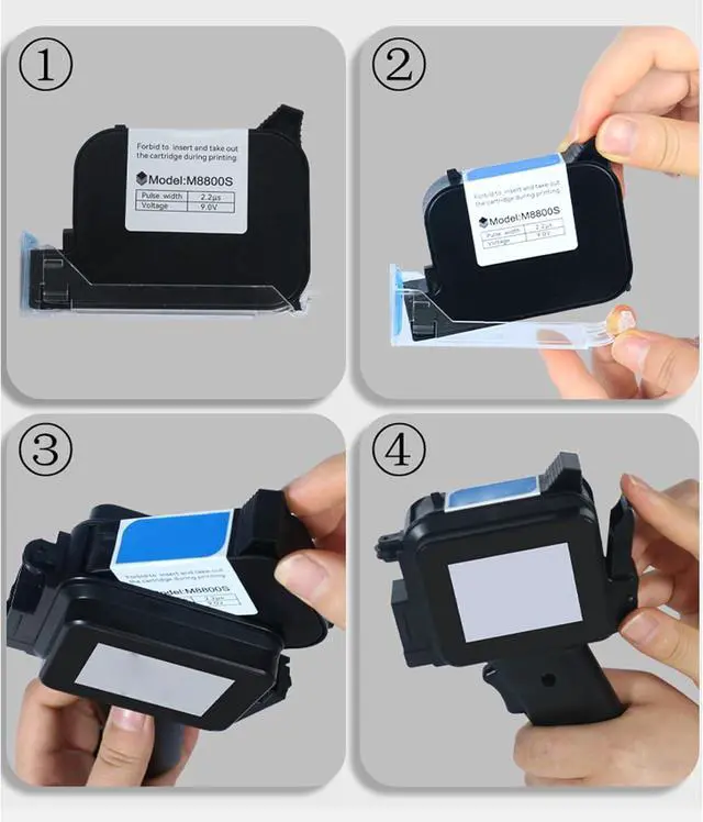 Alt view image 6 of 7 - Handheld Inkjet Printer, 600DPI Portable Handheld Printer with Quick Drying 42ml Ink Cartridge Date Printing Machine for Text Labels Graphics