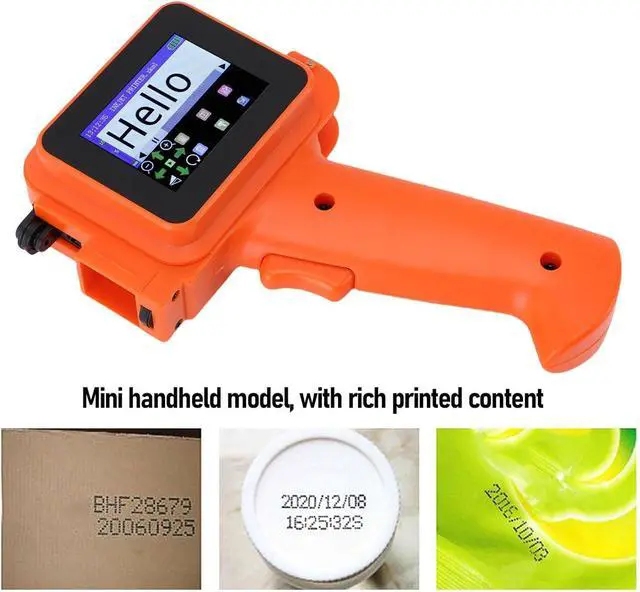 Alt view image 5 of 7 - Hyuduo Handheld Inkjet Printer Mini Inkjet Printer Portable with 2.4in HD LED Touch Screen Smart 4 Core CPU for Date Time Barcode QR Code Printing on Multiple Materials