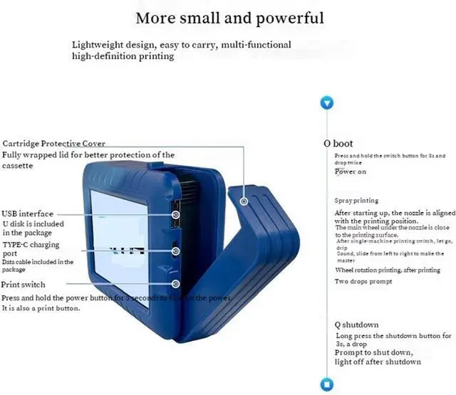 Alt view image 6 of 7 - Handheld Printer Portable Small Coding Machine Mini Inkjet Printer Multi-Language Printing Logo Quick-Drying Inkjet Printers Bag Carton(Yellow Quick Drying)