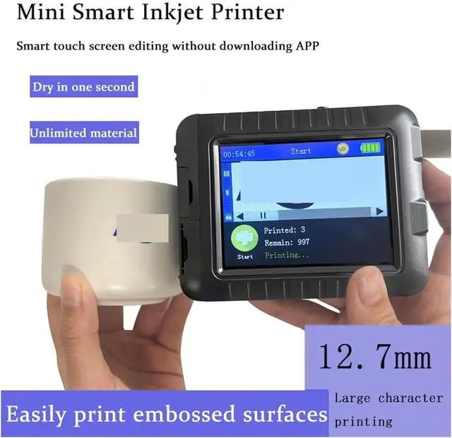 Alt view image 4 of 7 - Handheld Printer Portable Small Coding Machine Mini Inkjet Printer Multi-Language Printing Logo Quick-Drying Inkjet Printers Bag Carton(Yellow Quick Drying)