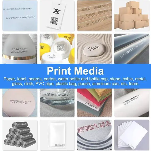 Alt view image 5 of 7 - Mini Handheld Inkjet Printer, Pocket Portable Coder with 2.4 Inch Led Touch Screen, Inkjet Printer for DIY Printing/Qr Code/Barcode/Date Etc.,C-D