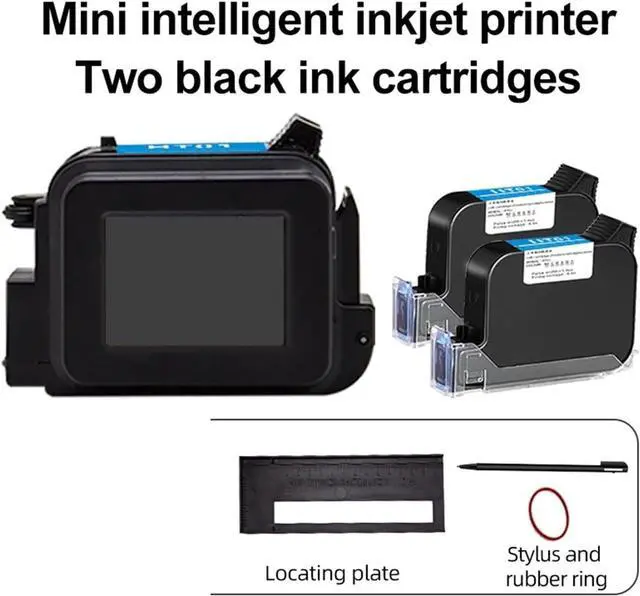 Alt view image 2 of 7 - Handheld Mini Label Inkjet Printer Production Date Pattern Character Encoding Machine Permanent Ink Wide Printing Material(Printer - 2 Ink)