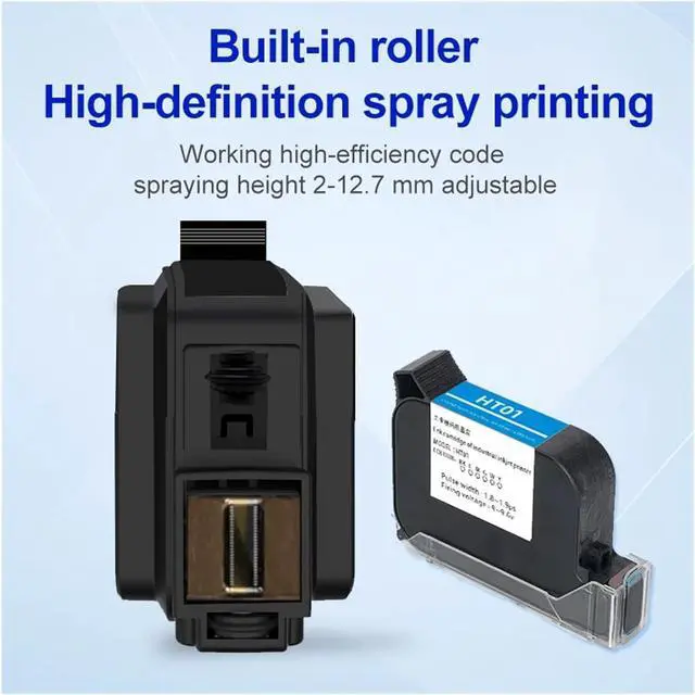 Alt view image 4 of 7 - Handheld Mini Label Inkjet Printer Production Date Pattern Character Encoding Machine Permanent Ink Wide Printing Material(Printer - 2 Ink)