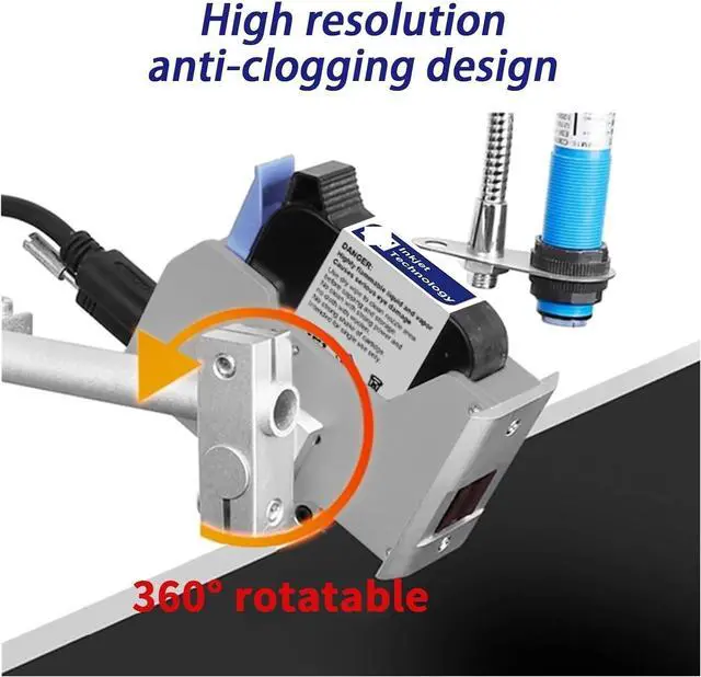 Alt view image 2 of 6 - Industrial Online Inkjet Printer 12.7mm Nozzle Label Printer Text QR Barcode Logo Image Expire Date Printer Wide Printing Material